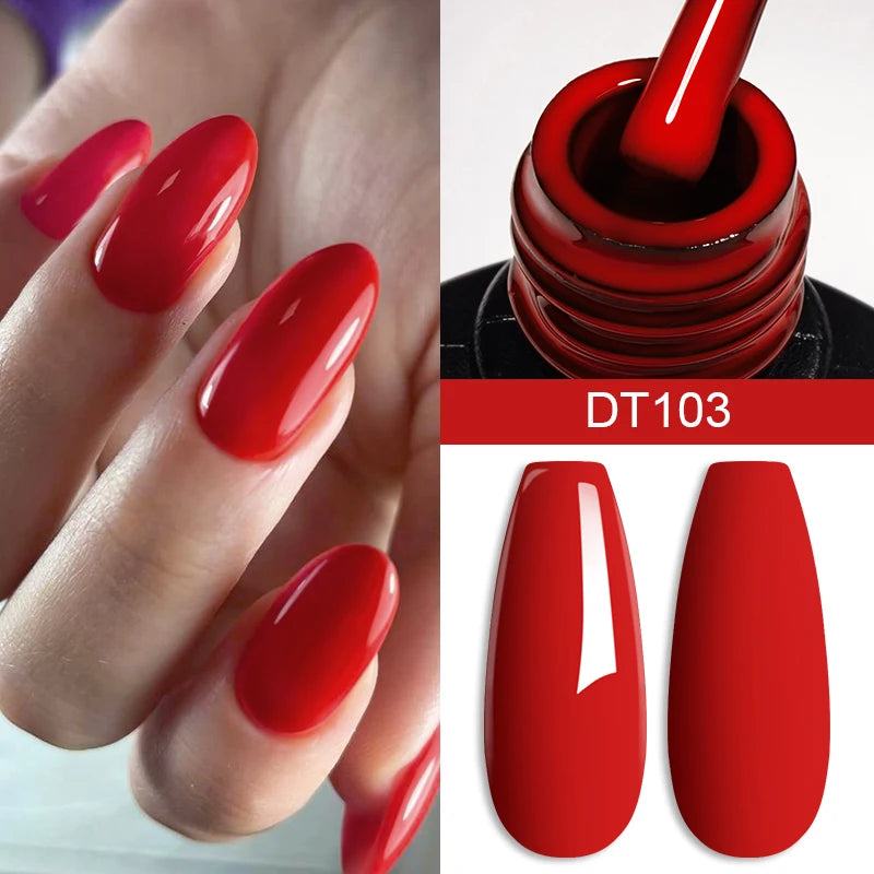 7ml Burgundy Crimson Nail Gel Polish, High Pigment, Non Streak, Long Lasting, UV LED Soak Off Nail Art Gel for Home Salon DIY